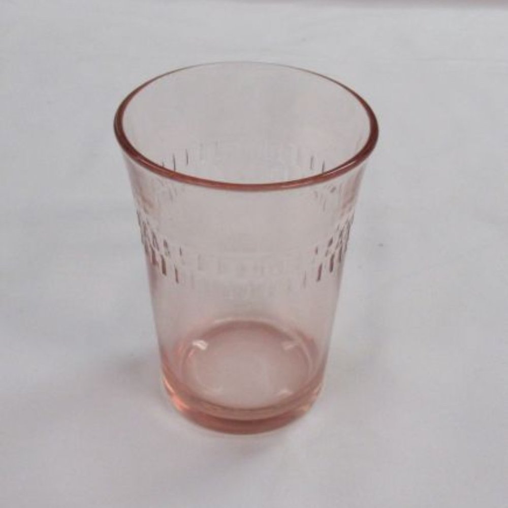 Hocking Depression Glass Pink Roulette Many Windows 4 In 10 Ounce Water Tumbler
